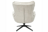 Sessel CLOUD 360° drehbar Strukturstoff champagnerbeige mit schwarzem Metallgestell