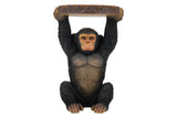Side table MONKEY 50cm handmade monkey sculpture grey black