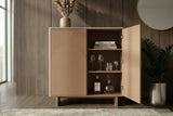 Highboard SAVOY 130cm 3D natural w/ travertine marble ceramic top