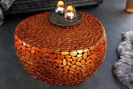 Coffee table STONE MOSAIC 75cm copper