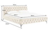 Bed MODERN BAROCK 180x200cm velvet champagne in chesterfield style