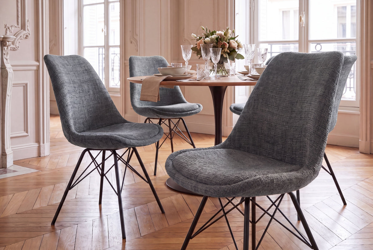 Chair SCANDINAVIA MEISTERSTÜCK  textured fabric grey
