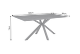 Dining table GALAXIE 160cm w/ star frame ceramic grey