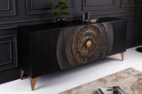 Sideboard GOLDEN SUNSET 180cm 3D mango schwarz