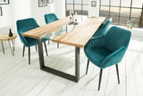 Chair TURIN with armrests velvet turquoise