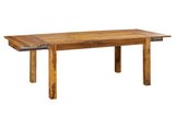 Dining table MAKASSAR 160-240cm extendable sheesham wood brown stone finish