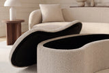 Bench chest ELEMENTAL 120cm upholstered w/ storage space bouclé champagne beige