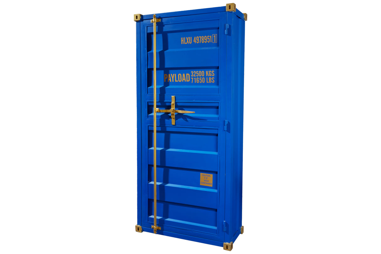 Bar cabinet Container GLOBETROTTER 180cm blue