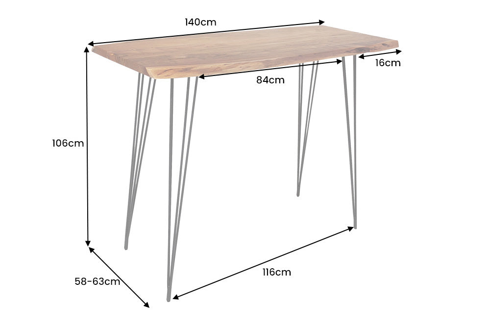 Bar table MAMMUT 140cm 35mm acacia wood