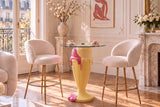 Bistrotisch SUNDAE 75cm pastellgelb mit magnetischer abnehmbarer Kirsche SWEET SOCIETY hauseigenes Design