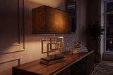 Table lamp ATLANTIS 56cm gold with fabric shade black