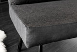 Bench BIG GEORGE 160cm flat woven fabric spring core velvet anthracite