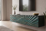 TV-Board SCORPION 160cm 3D hanging mango wood turquoise