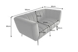 Sofa NOBLESSE 165cm 2-Sitzer Samt grau