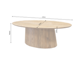 Dining table ART DECO 220cm oval table top mango wood natural creamy