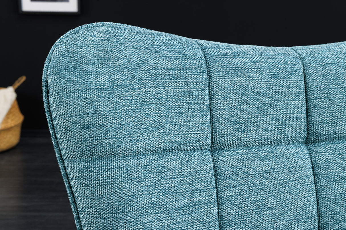 Armchair SCANDINAVIA with armrests textured fabric blue