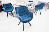 Chair THE DUTCH COMFORT with armrests velvet blue