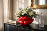 Glamour decoration vase LIP 40cm lips red