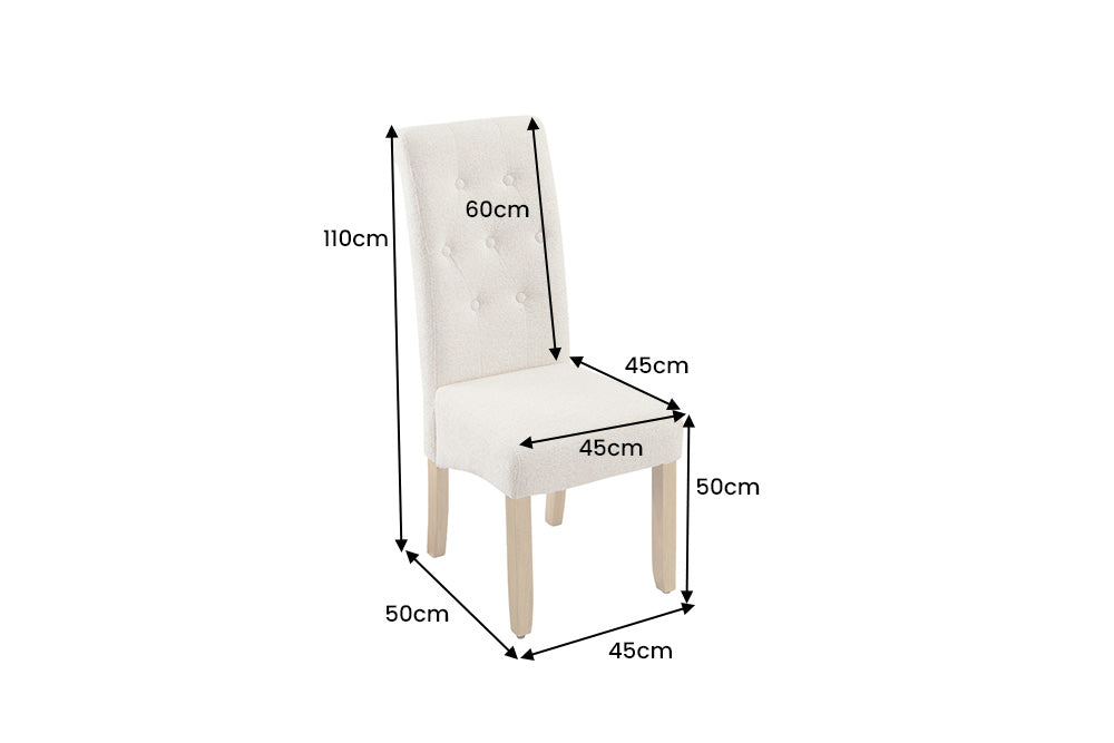 Chair CASA w/ neck roll bouclé tweed beige