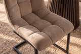 Freischwinger MIAMI quadratische Steppung Cord taupe mit schwarzem Metallgestell