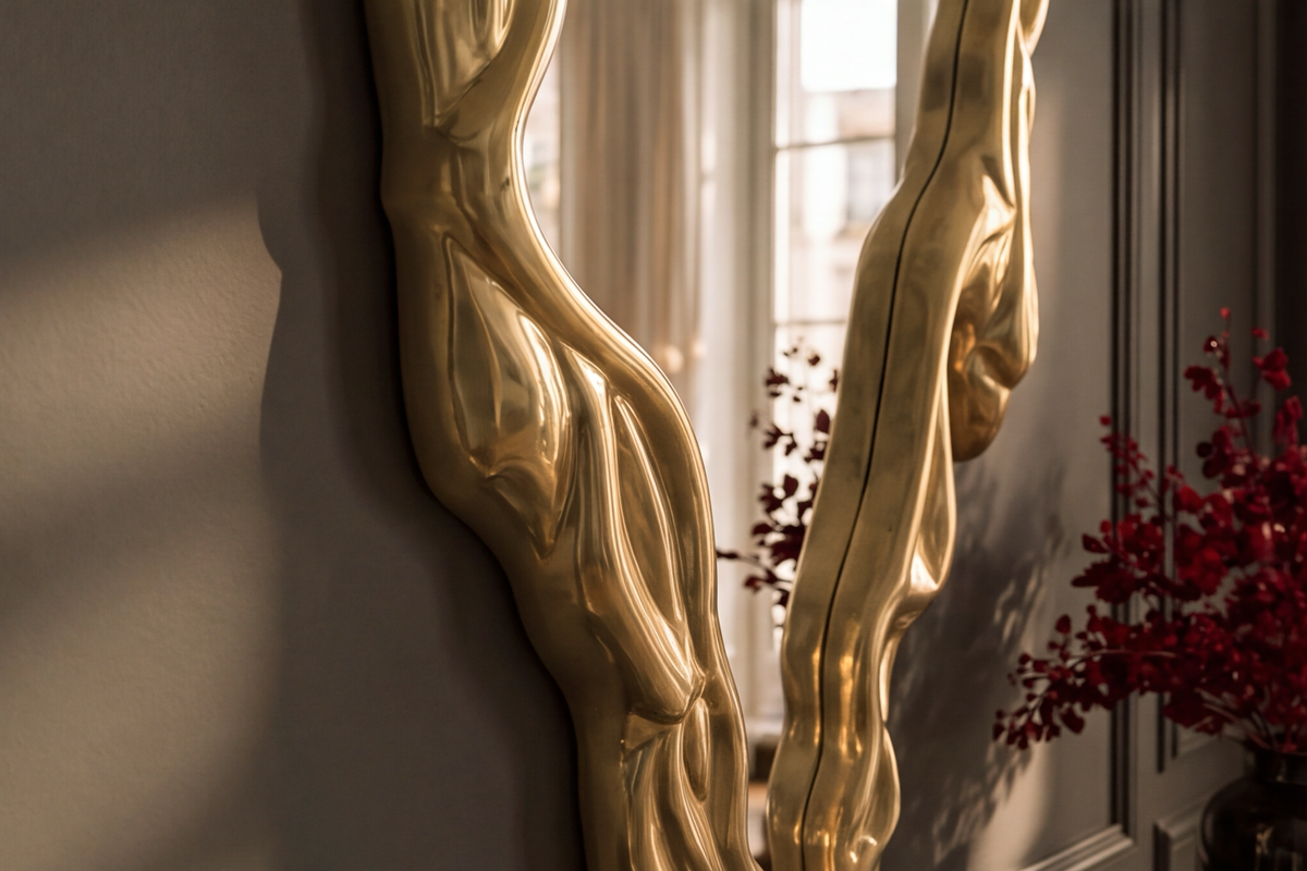 Wall mirror FLUIDUM 150cm gold