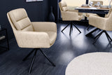 Drehsessel BIG GEORGE 360° mit Armlehnen, Leder und Mikrofaser, beige