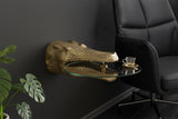 Side table WILDLIFE CROCODILE 75cm hanging coffee table oval tempered glass gold