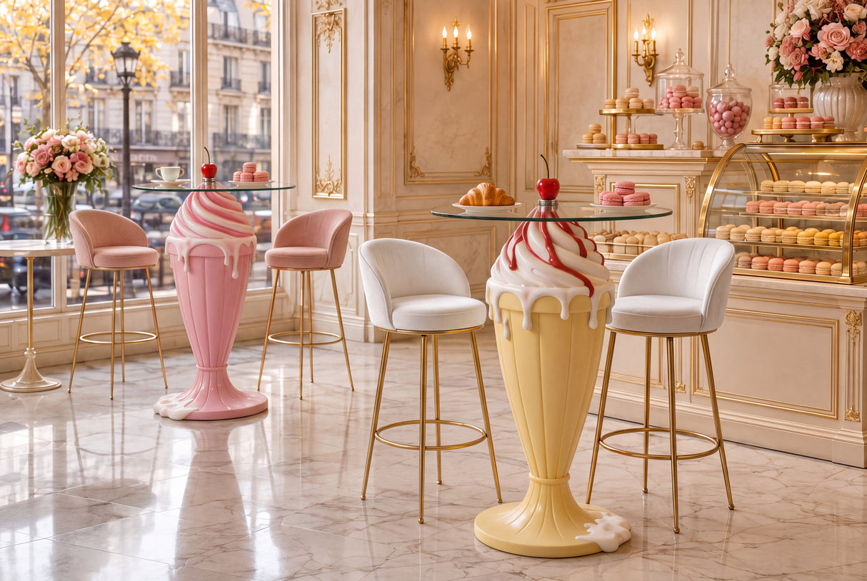 Bistrotisch SWEET SOCIETY Soft Pop 90cm pastellgelb weiß