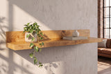 Wall shelf MAKASSAR 140cm mango wood natural w/ back panel