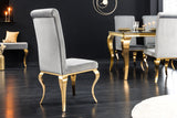 Chair MODERN BAROCK velvet grey golden legs