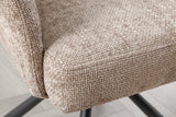 Swivel chair BIG GEORGE 360° with armrests textured fabric champagne greige