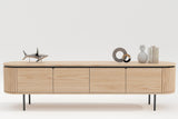 TV-Board ATELIER 200cm natural oak wood look w/ black legs