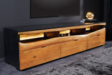TV-Platine GRAND ACACIA 180 cm Akazienholz, Naturkante, mit LED-Beleuchtung