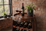 Wine shelf BODEGA 80cm for 23 bottles fir wood coffee