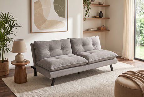 Sofa bed COCOONING 190cm 3-seater chenille beige