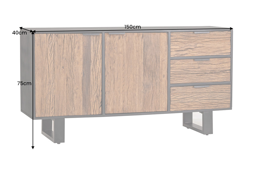 Sideboard BARRACUDA 150cm Mango- und Teakholz