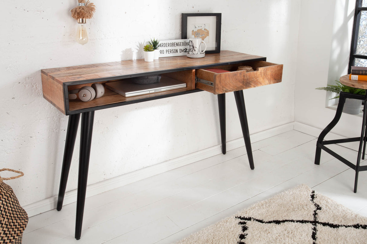 Console INDUSTRIAL 120cm with drawer mango wood