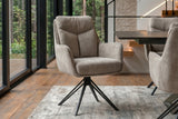 Swivel chair PROMETHEUS rotatable 180° w/ armrests vogue velour velvet taupe