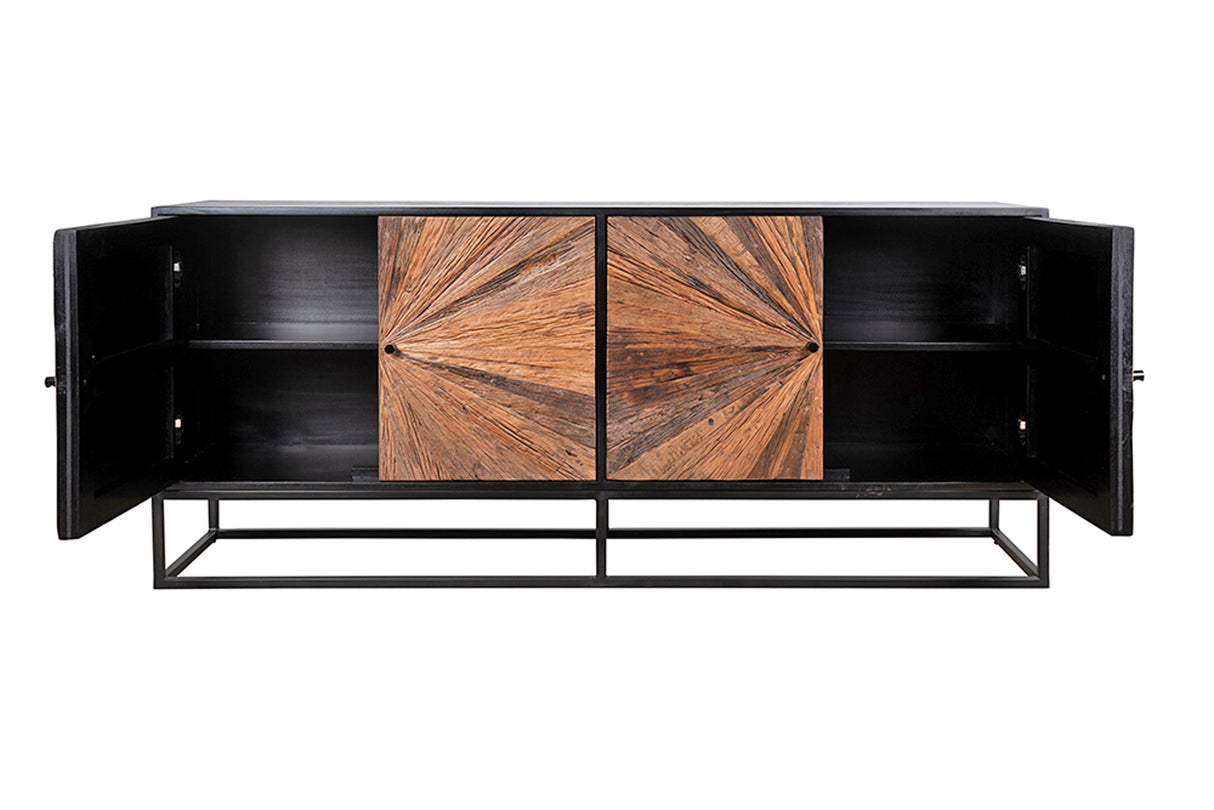 Sideboard BARRACUDA 180cm mango wood and brown teak wood