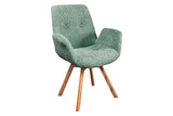 Drehstuhl BALTIC 360° drehbar Bouclé mint mit Eichenbeinen natur