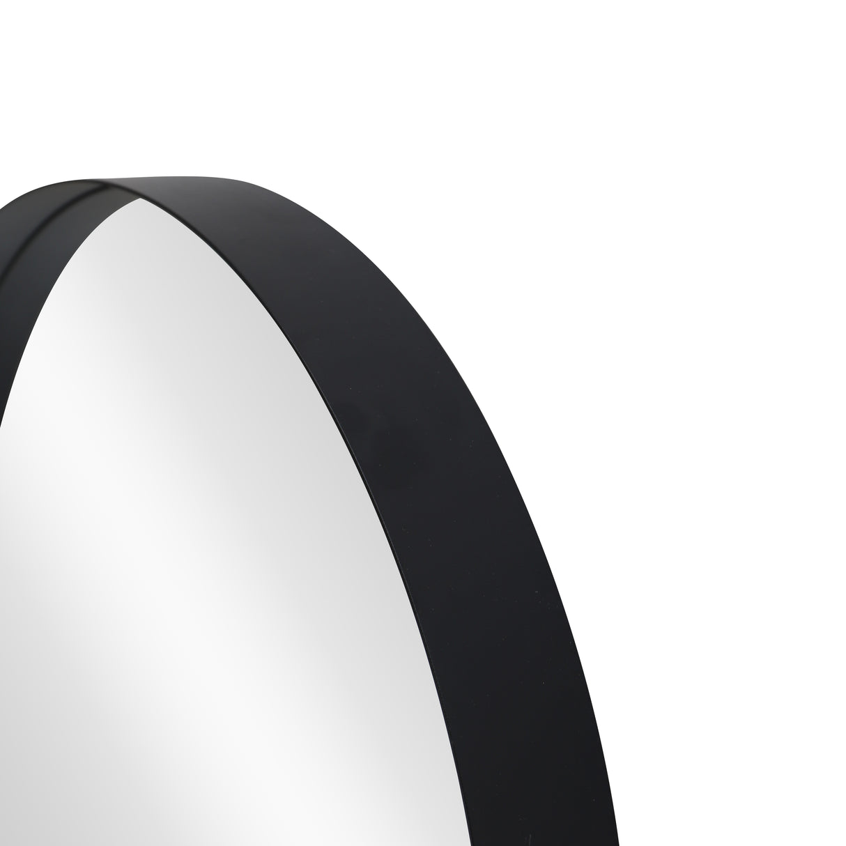 Wall mirror PORTRAIT 40cm round aluminium black