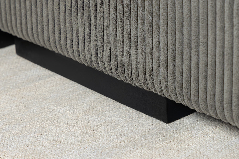 Corner sofa BABYLON 270cm XXL w/ ottoman cord grey