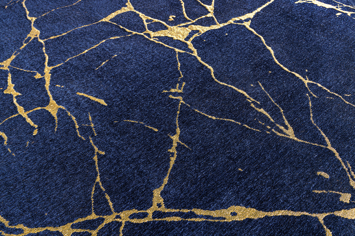 Teppich MARMOR 160x240cm royalblau gold