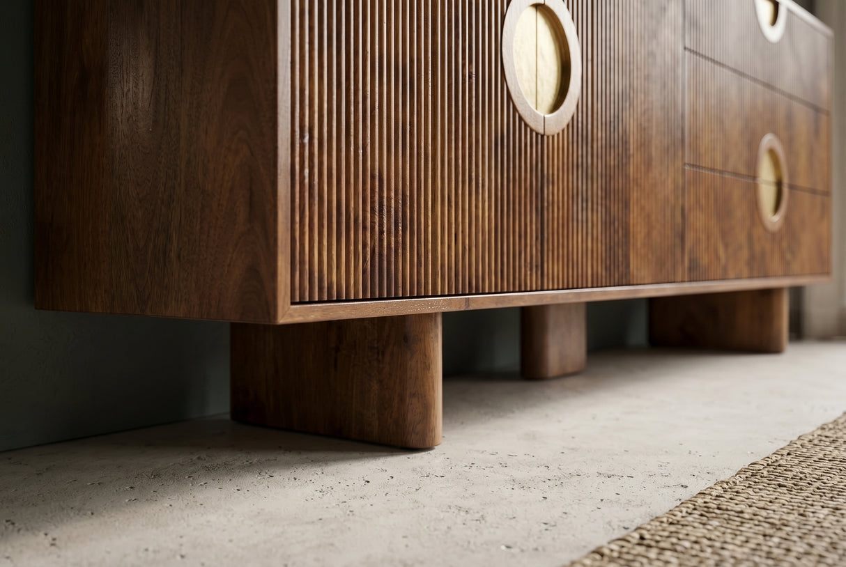 Sideboard MADISON 180cm strukturierte Front braun