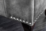 Fußhocker CHESTERFIELD Antik-Look Samt grau