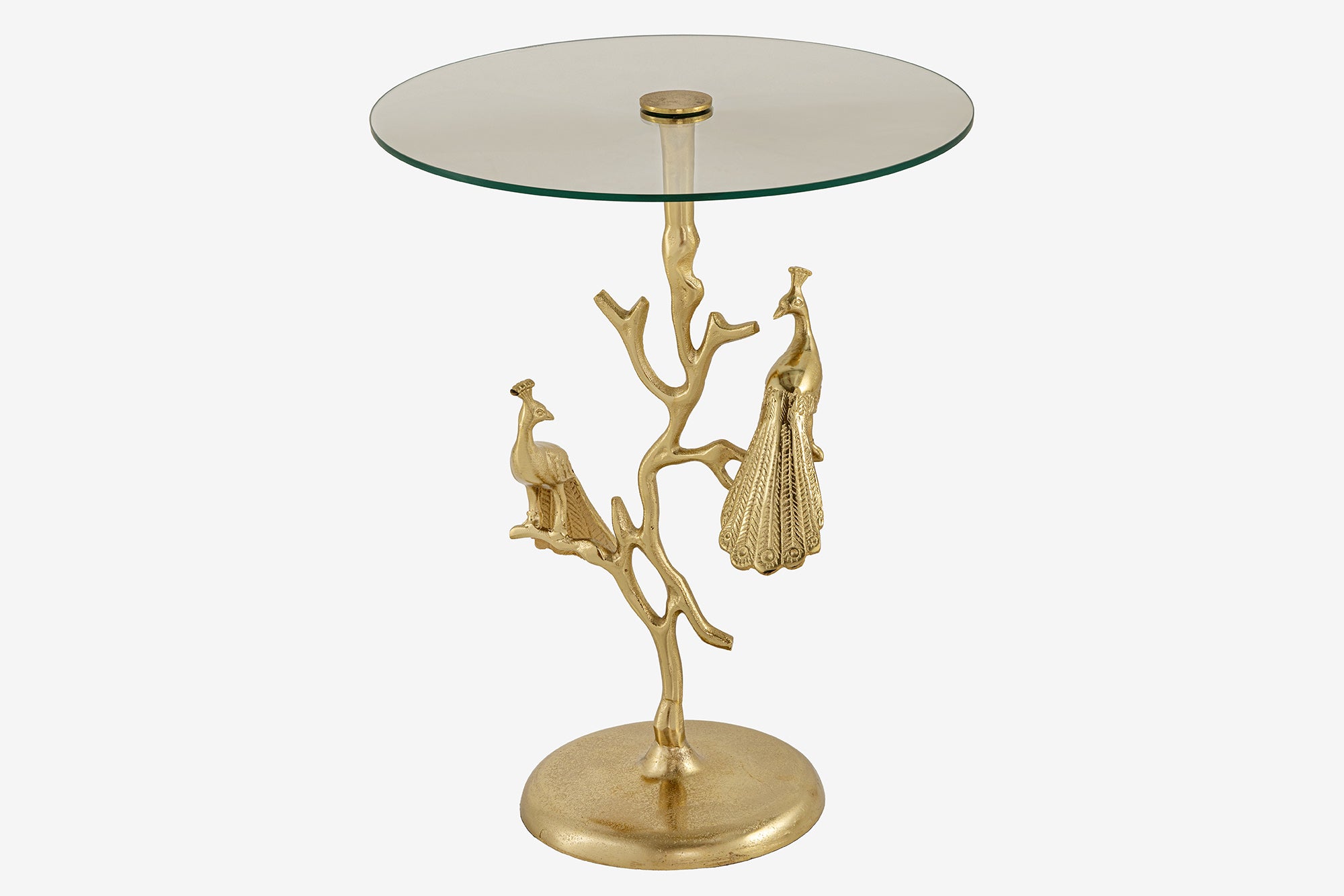 Living - Masă laterală WILDLIFE PEACOCK 60cm aurie