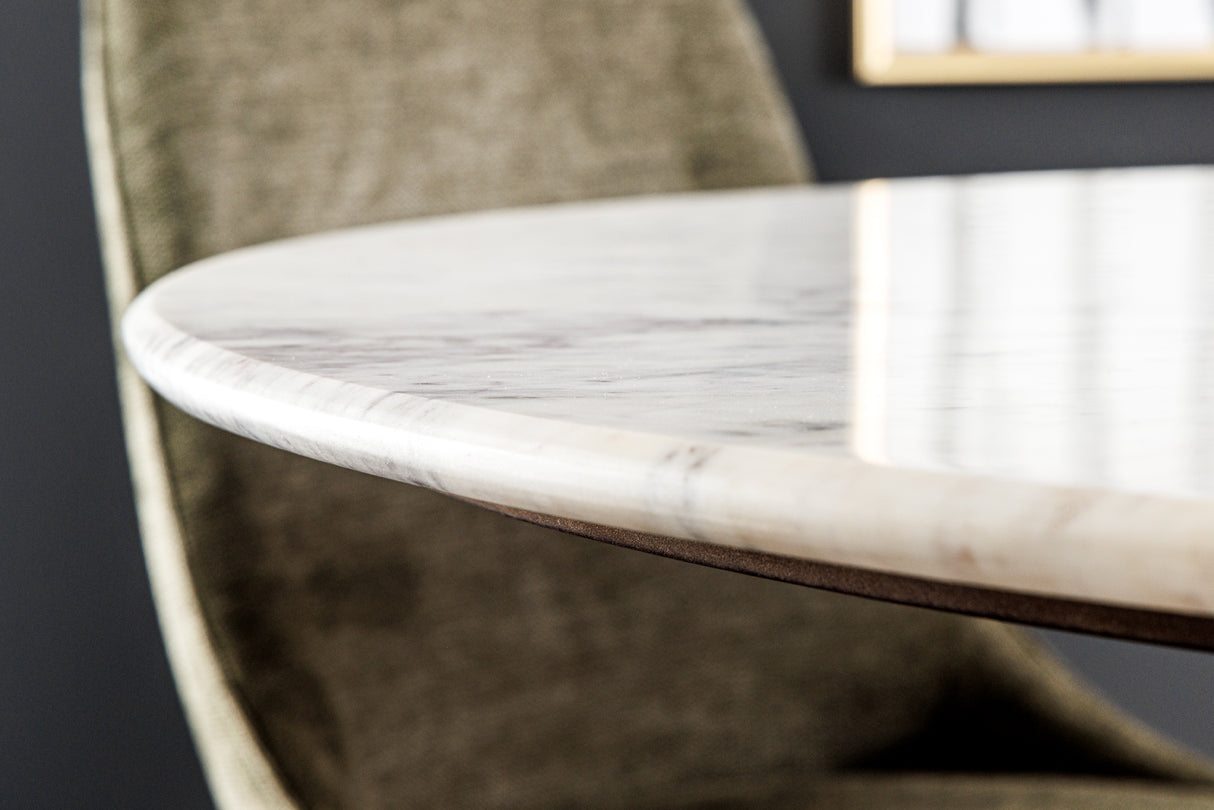 Dining table GATSBY 140cm round mango wood marble