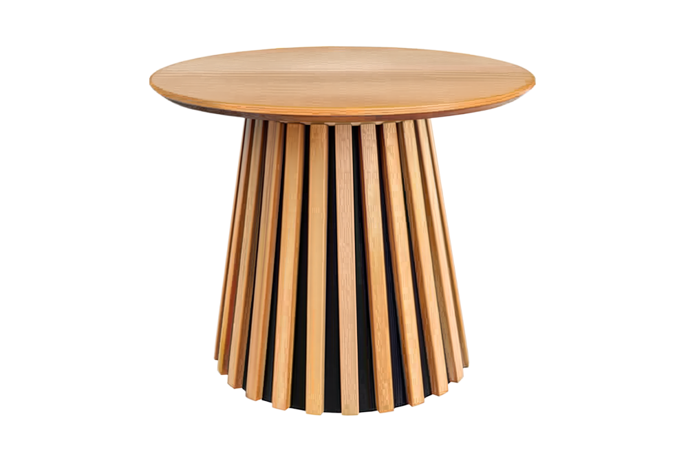 Coffee table VALHALLA WOOD Ø 50cm round oak wood veneered natural