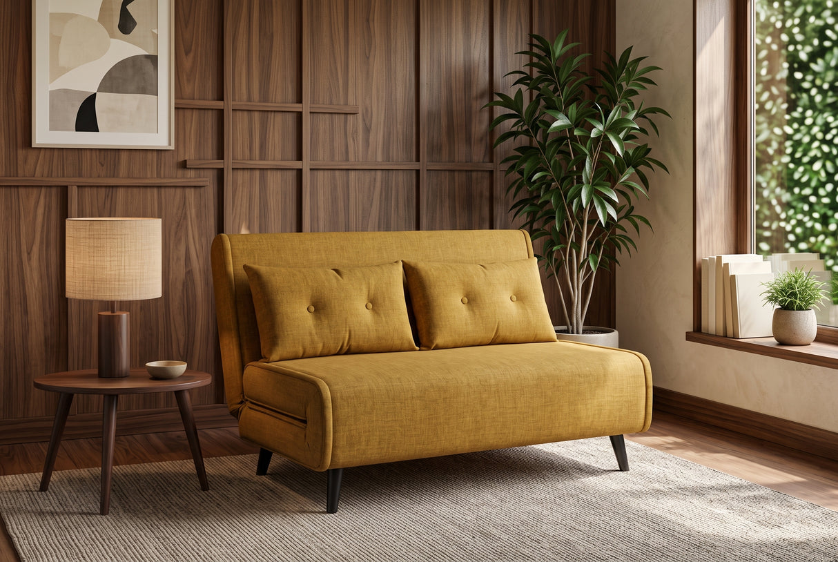 Sleeping chair SMART MULTIFUNCTION 140cm velvet mustard yellow