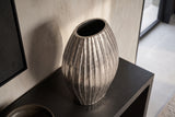 Decor Vase ELEGANCE 30cm with hammer stroke effect silver